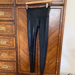 Spanx faux leather smoothing leggings